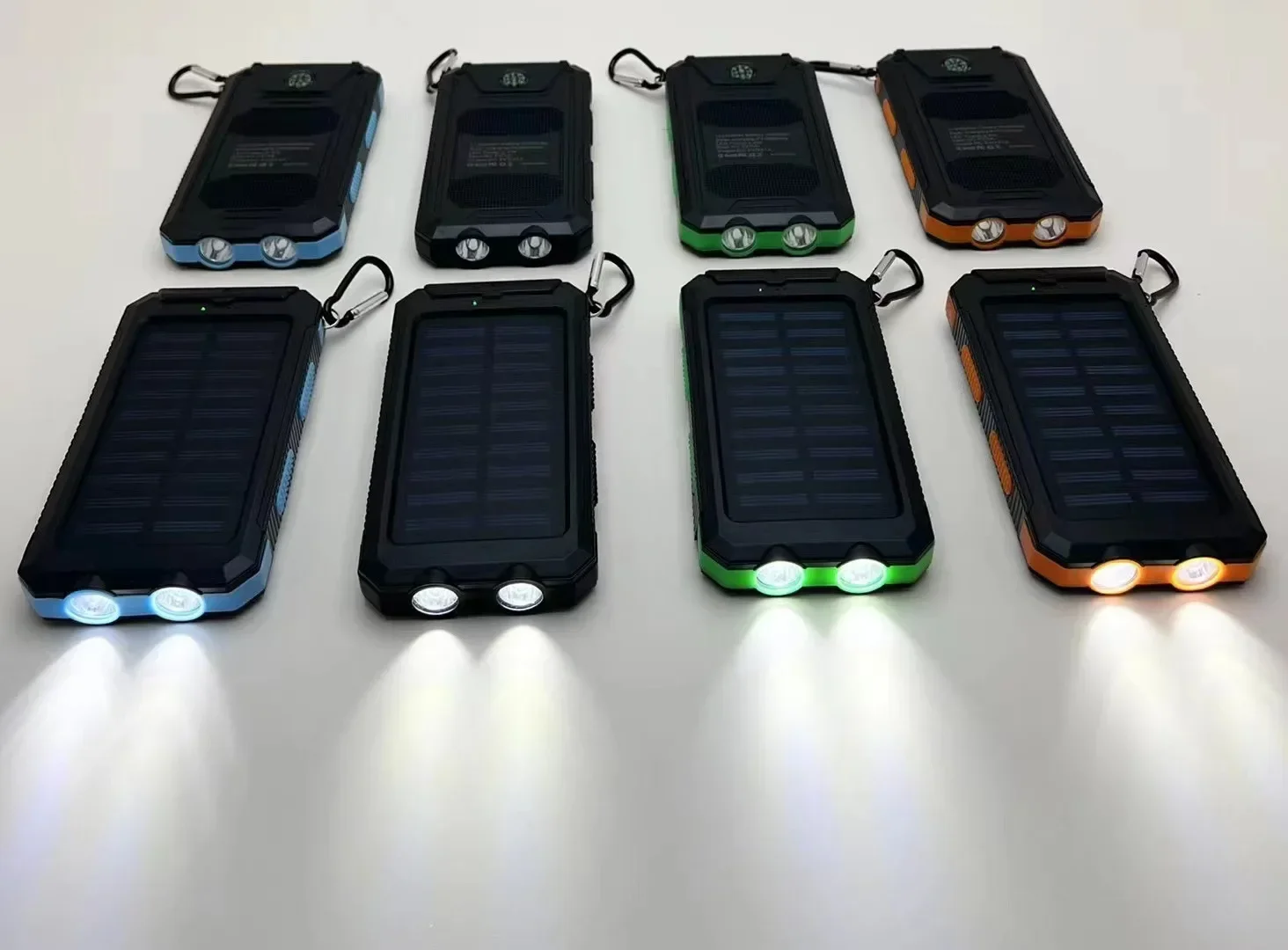 200000mAh  Large Capacity Solar Power Bank New Portable With Lanyard Compass External Battery Outdoor Camping Charging Powerbank