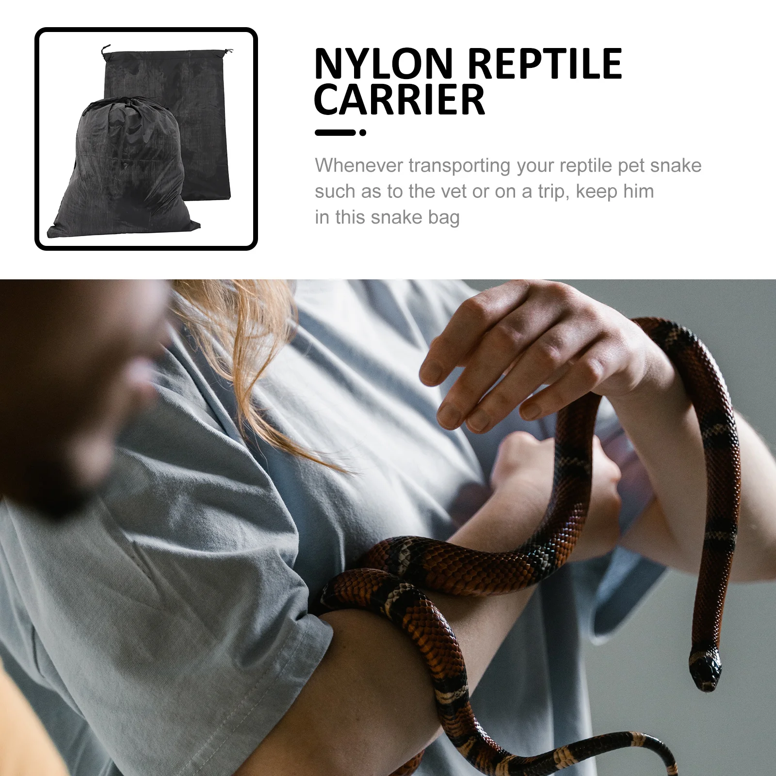 

2pcs Reptile Carrier Bag Portable Snake Travel Pouch Breathable Durable Fabric Pet Carrying Bag For Small Reptiles Outdoor Vet