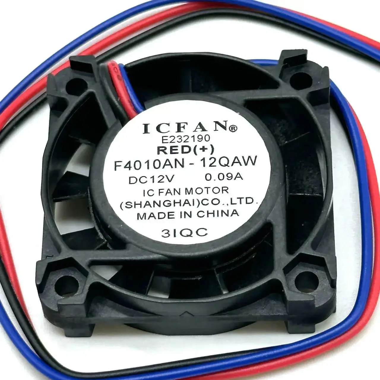 ICFAN-ventilador de refrigeración para servidor, F4010AN-12QAW DC 12V, 0.09A, 40x40x10mm, 3 cables