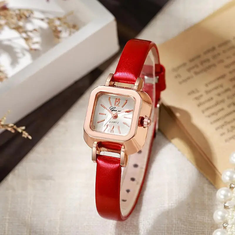 Retro square simple girls watch small retro casual student watch Korean version of the fashion women's wristwatch