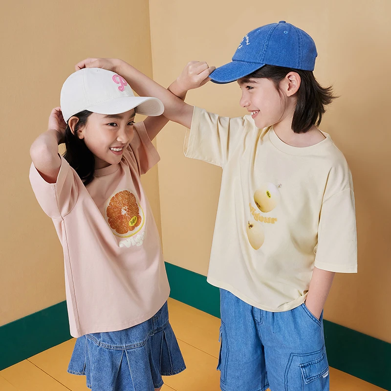 

2025 New Summer Kids 5A Antibacterial T-Shirt Boys & Girls Breathable Short Sleeve Tee Soft Unisex Top for Ages 3-14 Years