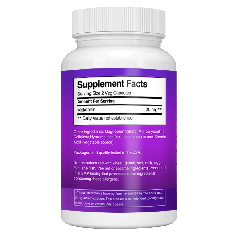 Melatonin Capsules 20 Mg Support Natural Sleep Cycles Help Promote Relaxation and Sleep - Clinically Researched Melatonin