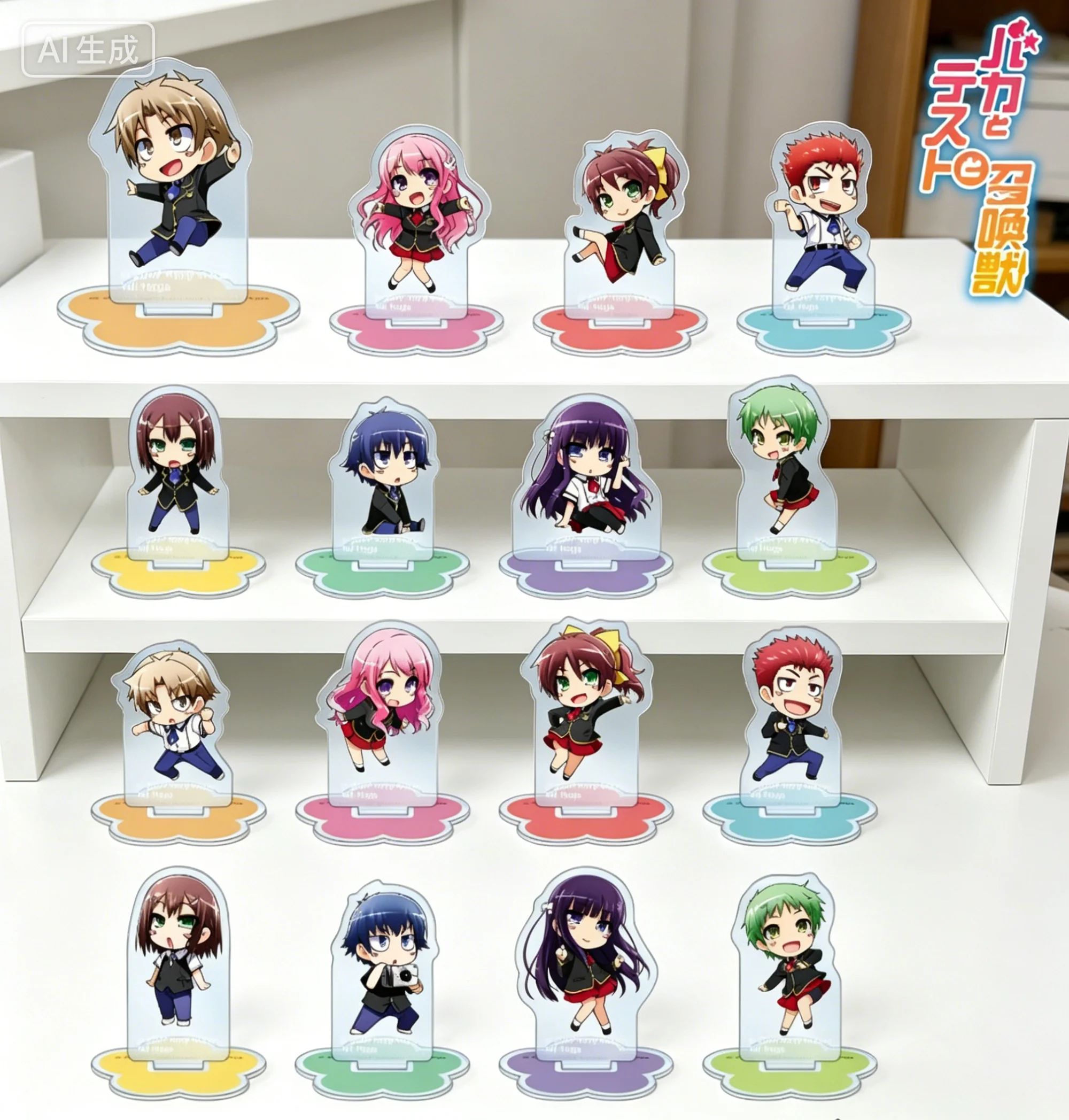 Anime Baka and Test - Summon the Beasts Mizuki Himeji Minami Shimada Acrylic Stand Model Plate Keychains Desk Decor