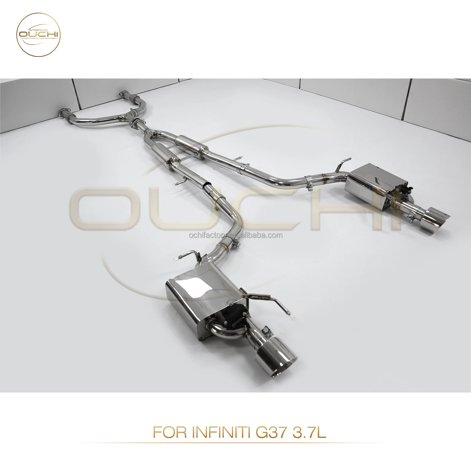 OUCHI Stainless Steel Exhaust Catback For Infiniti G37 2009-2013 3.7L  With Muffler Valves Pipes Auto Racing Exhaust System