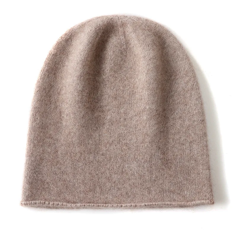 Adults Thermal 35% Cashmere Beanie Hat Gravity Cozy Fleece Lined Knit Skull Cap Solid Color Winter Unisex Adults