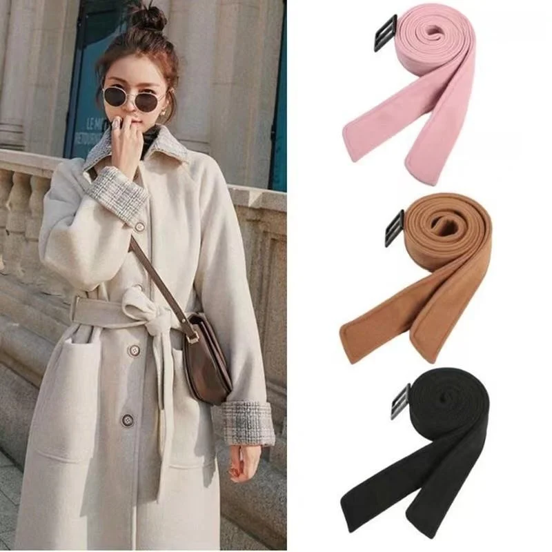

Handmade Double-Sided Woolen Cashmere Coat Belt Accessory Bow Tie Waistband Unisex Casual Style Two-Layered Belt for Men And ...