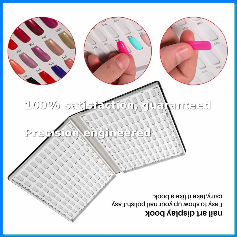 

216 Colors Nail Tips Display Book DIY Nail Art Showing Shelf Gel Color Card Chart Painting Display Board Black-ABYS