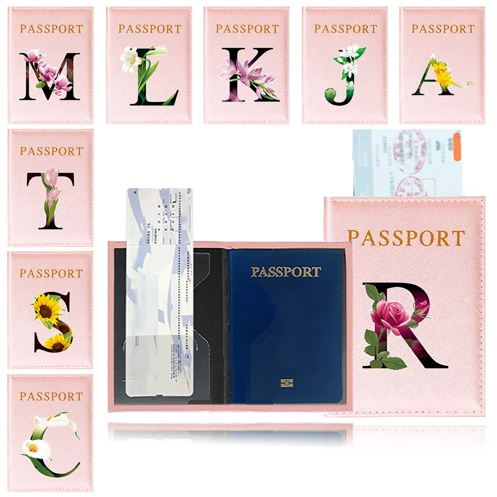 Passport Pouch Passport Protective Cover Watertproof Flower Color Pattern Series Passport Case Passports Holder ID Card Holders