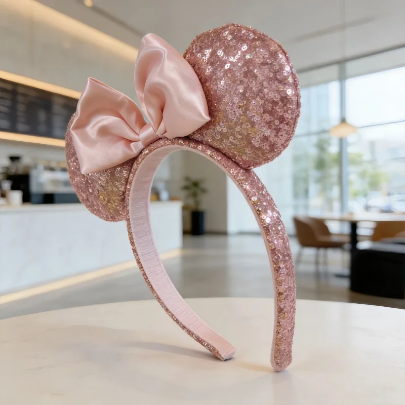 Champagnerfarbenes Maus-Stirnband mit Schleife, Kostüm-Party, Prinzessinnen-Dekoration, Cosplay-Kostüm, Feiertags-Geburtstagsparty-Geschenk für Mädchen – Detail 6