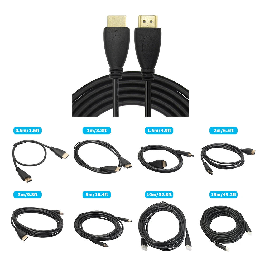 4K High Speed HDMI-compatible Cable with Ethernet Durability Line Corrosion Resistance for HDTV 0.5m 1m 1.5m 2m 3m 5m 10m 15m