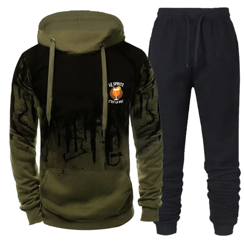 رجل هوديي أسود رمادي أحمر أخضر أبيض مطبوعة لو سبريتز نادي البلوز مجموعة ملابس رياضية كاجوال ركض الزي لملابس الشارع الصالة الرياضية #5