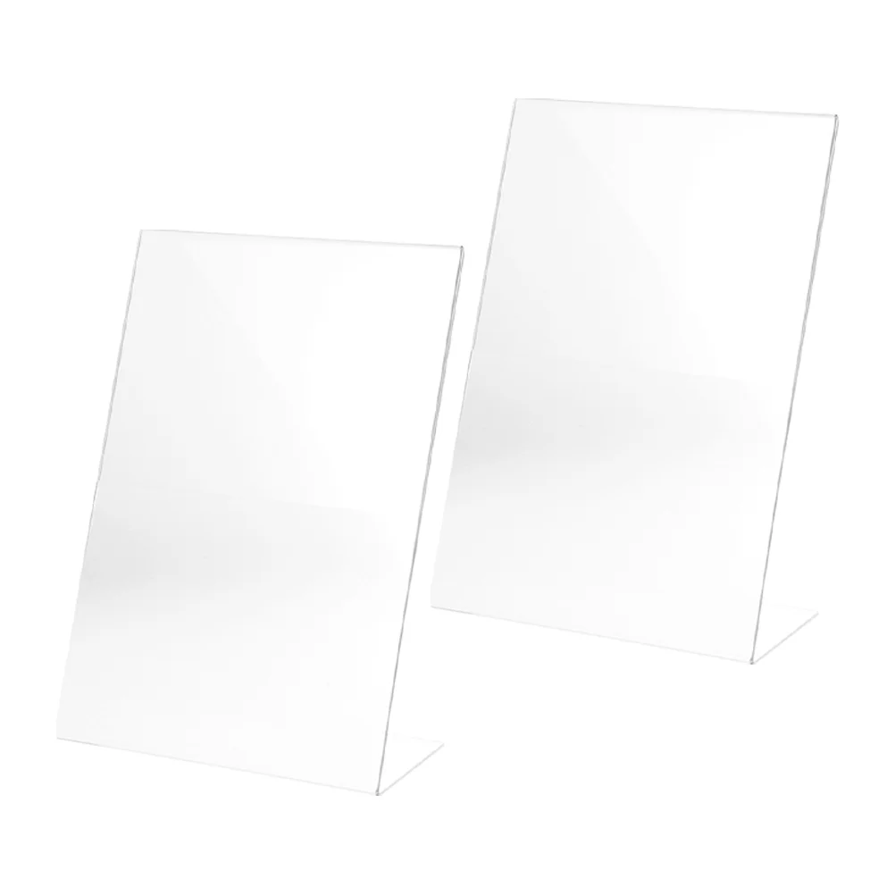Acrílico Price Tag Holder, Shop Stand, Label Display, Desktop Titulares Rack, Sign Stands, 2 pcs