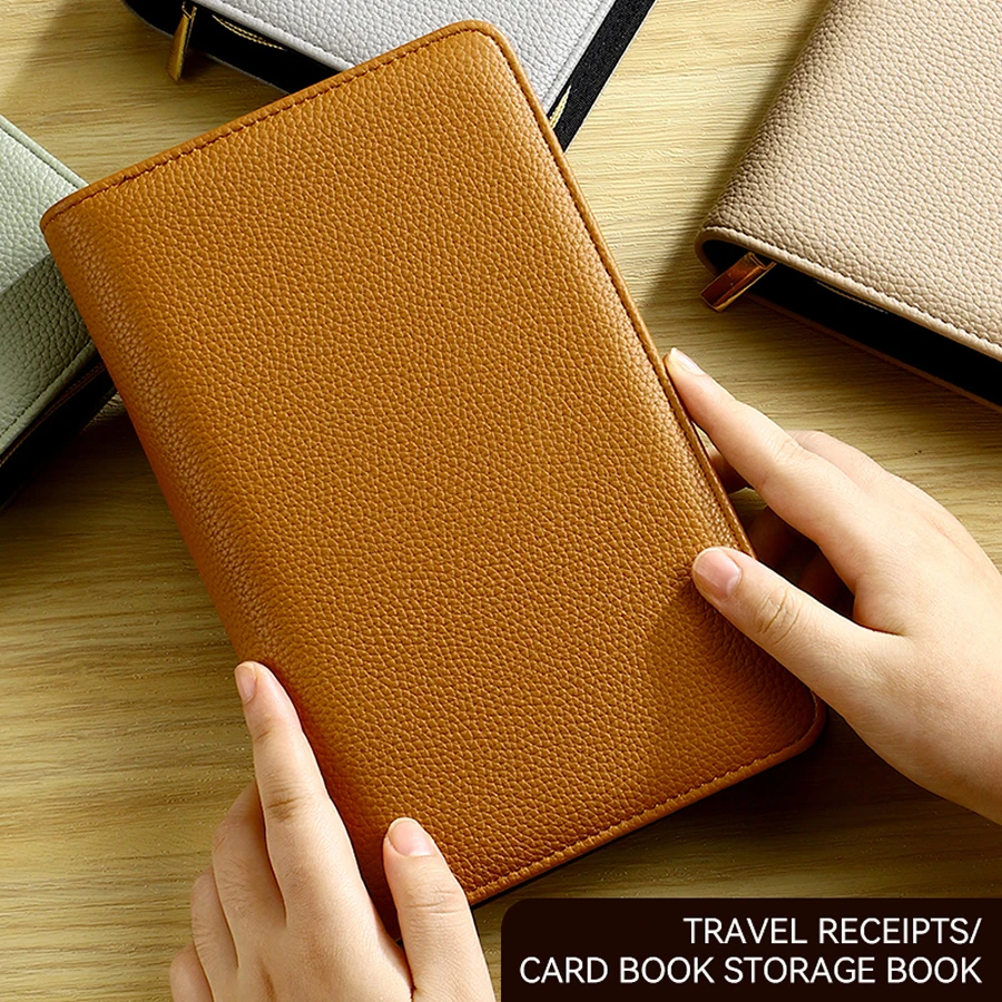 

Slim RFID-Blocking PU Leather Travel Wallet - Card Passport Organizer with Removable Pages for Business & International Trips