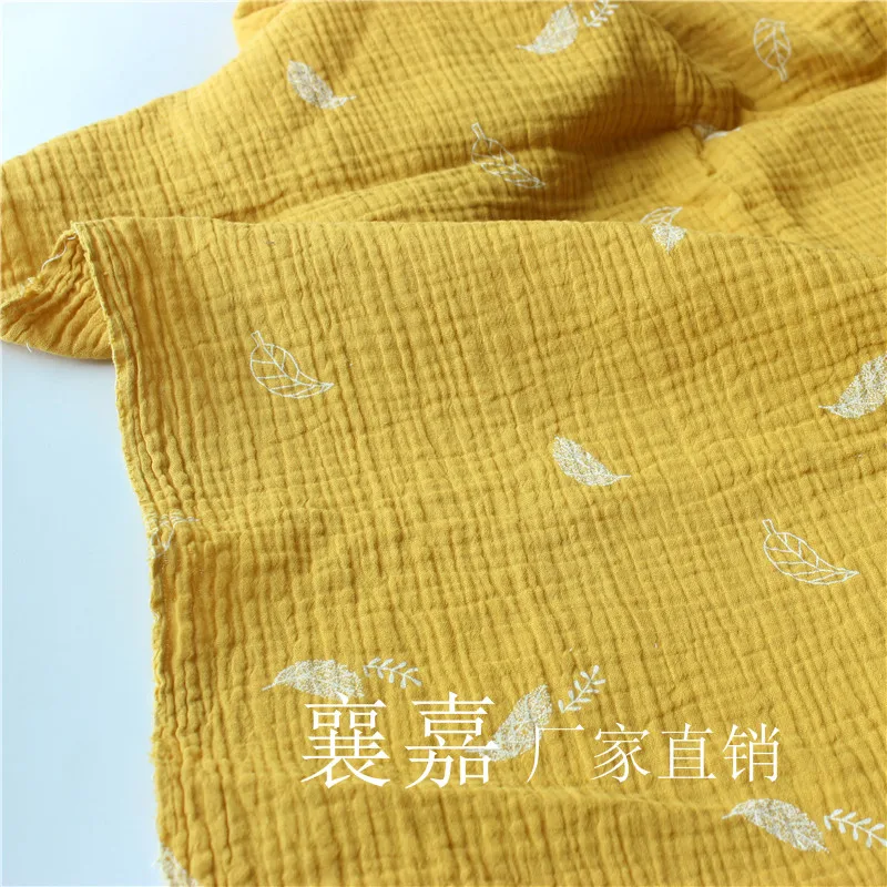 135cm X50cm High Quality Soft Thin Double Crepe Leaves Texture Cotton Fabric, Make Shirt, Dress, Underwear, Cloth 160g/m