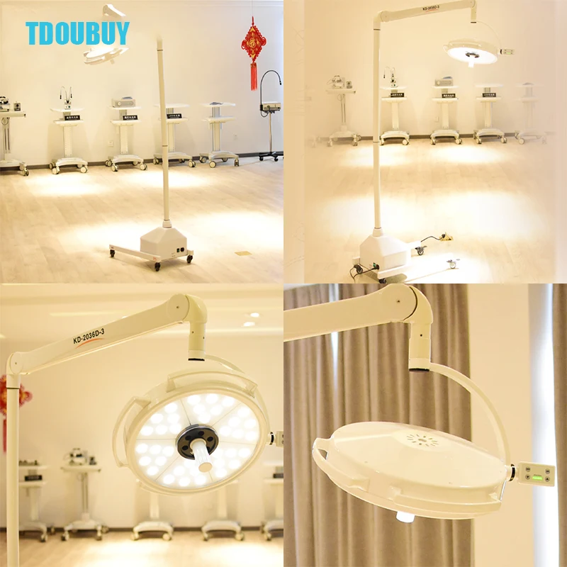 TDOUBUY-Lâmpadas LED Shadowless portáteis, médicas, veterinárias, lâmpada de operação do quarto OT, luz do quarto de operação móvel, 36 peças, 3W