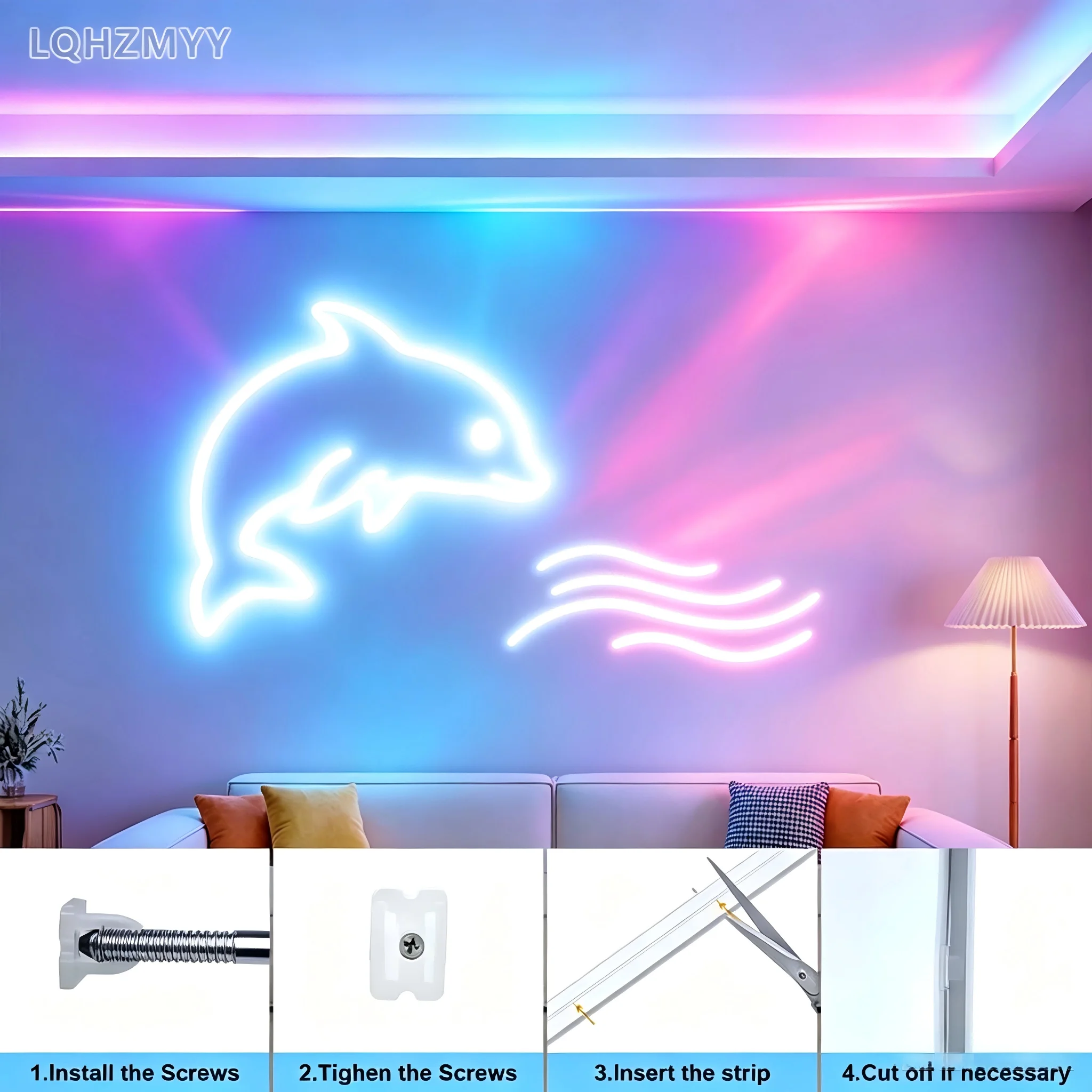 3 Aa Battery-Powered Neon Led Light Strip, 1M/2M/3M/4M/5M, Flexible Neon Light Sign, with Battery Box (Batteries Not Included), Suitable for Bedroom, Kitchen, Tv Background Wall |   Christmas, Halloween, and Birthday P gallery 4