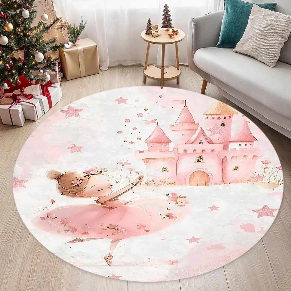 2D Illusion Round Carpet Living Room Large Rug Vintage Boho Area Rugs Skip Rope Mat Bedroom Sofa Chair Floor Mat