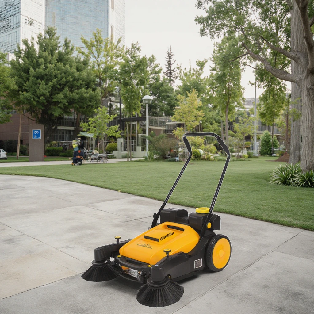 Hand Push Sweeping Machine  Road Sweeper Electric Floor Sweeper Street Sweeping Machine   with Vacuum and Water Spray