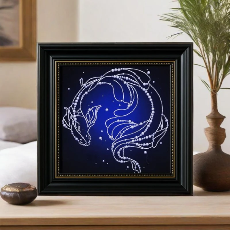 27x27cm Fireworks Pearl Painting Frame Butterfly Handmade DIY Material Bag Living Room Porch Bedroom Decoration