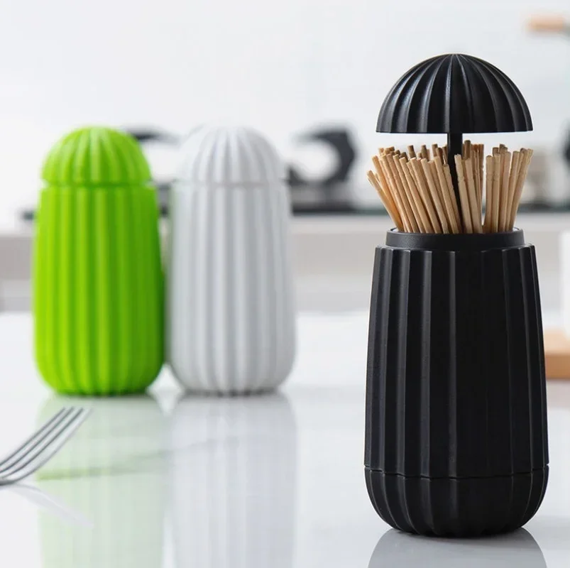 

Creative Cactus Automatic Toothpick Box Convenient Storage Toothpick Holder Simple Dining Table Hand-pressed Home Decoration