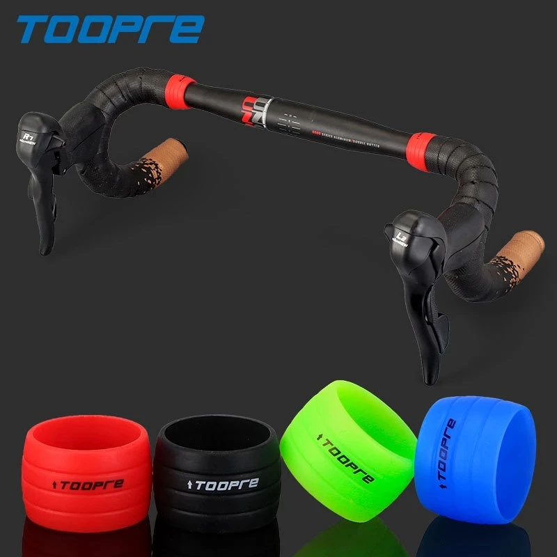 TOOPRE 1 Pair Bicycle Handlebar Tape Fixing Loops Road Bike Handle Grip Wrap Holding Silicone Rings Cycling Fixed Sleeve Collar