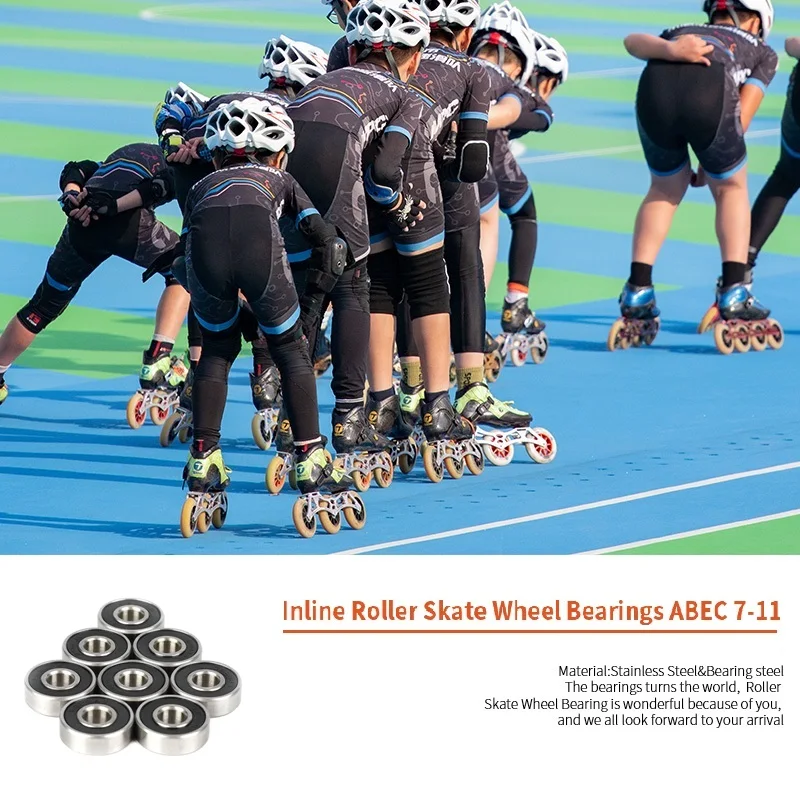 스테인리스 스틸 볼 베어링, 정밀 스케이트보드 베어링, 인라인 스케이트 베어링, S608 2RS, 8mm, 8X22X7mm, 8 개