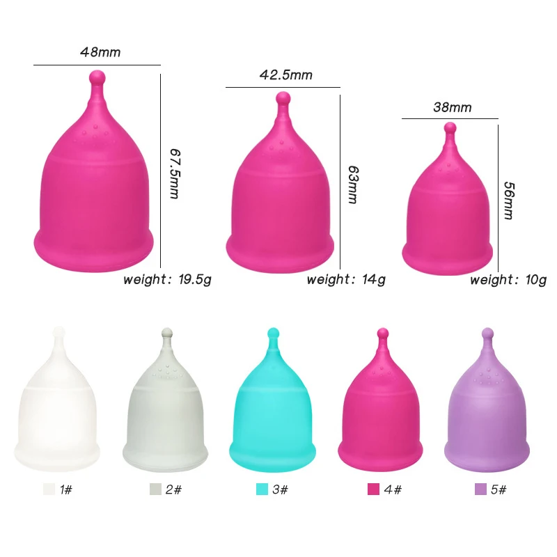 1PC Portable Menstrual Cup Medical Silicone Leak-proof Lady Women Menstrual Period Cup Feminine Hygiene Product For Travel.