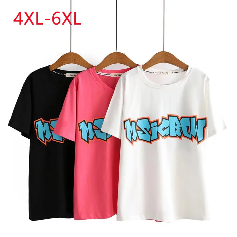 

Large Womens 2022 summer new fashion loose letter short sleeve Plus Size T-shirt 4XL 5XL 6XL