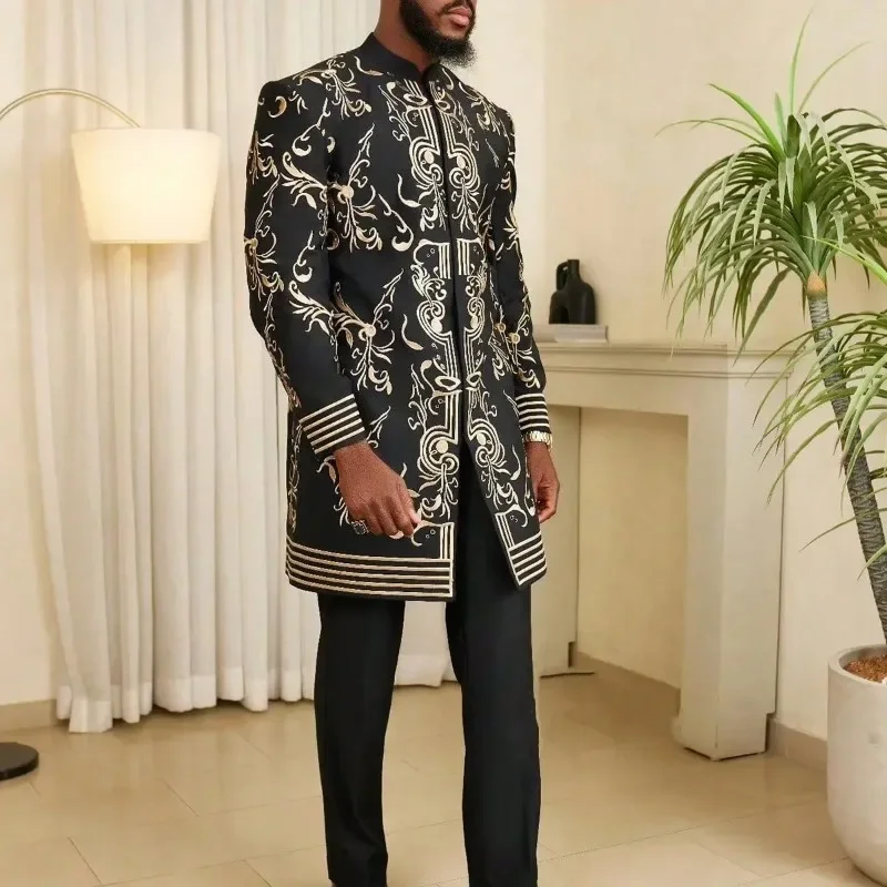 

Dashiki African Clothes for Men Autumn Fashion African Men Long Sleeve Printing Top Long Pant Matching Sets Africa Clothing