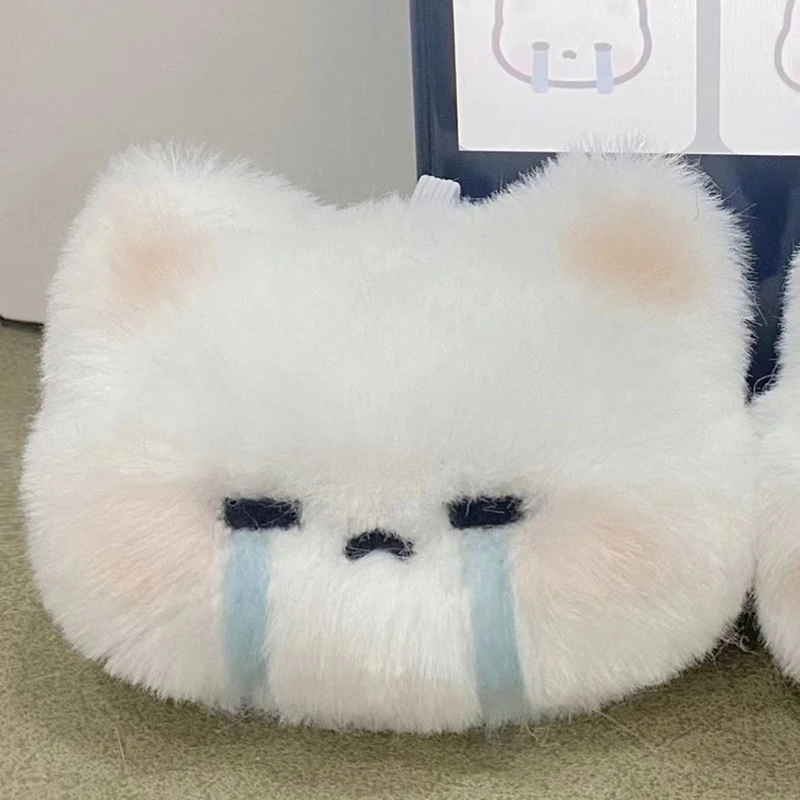 Cartoon Cute Expression Rabbit Plush Keychain Backpack Hanging Decoration Kawaii Doll Pendant Car Key Accessories For Girls Gift