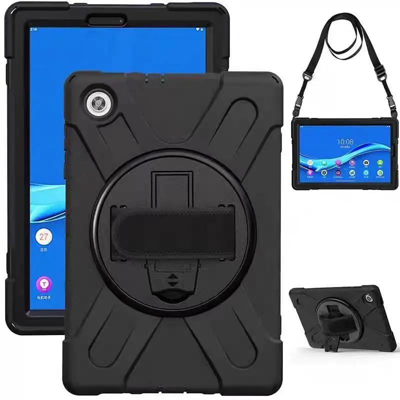 Tablet Case For Lenovo Tab M8 For Lenovo Tab M8 HD 8.0 inch TB-8505F TB-8505X Rotating Kickstand+Hand Strap+Shoulder Strap Cover