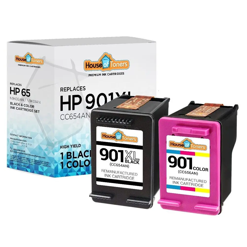 2 PACK for HP 901XL Black & Color Ink for HP Officejet 4500 G510 Series Printer