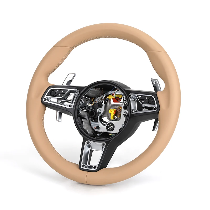 Upgrade Full Leather Volant Lenkrad Steering Wheel for Porsche Panamera Cayenne Macan Cayman Boxster 718 911 987 958 991.2 971.2