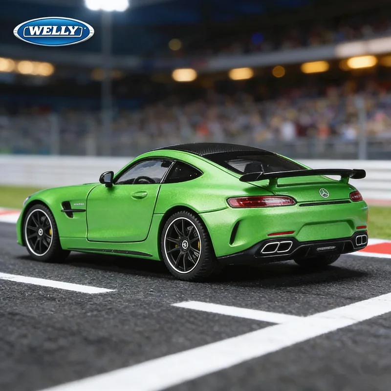 

Модель спортивного автомобиля Welly 1:24 Mercedes Benz AMG GT R из сплава, коллекционная игрушечная машинка, подарок на день рождения для мальчика