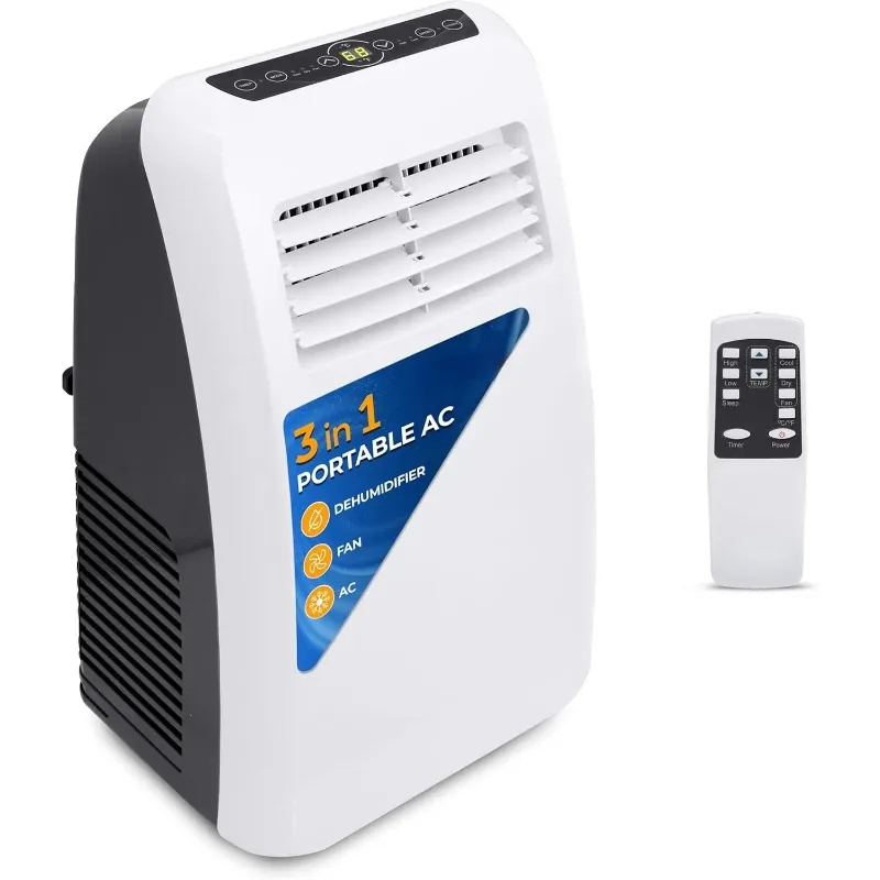 

3-in-1 Portable Air Conditioner with Built-in Dehumidifier Function,Fan Mode, Remote Control, Complete Window Mount Exhaust Kit