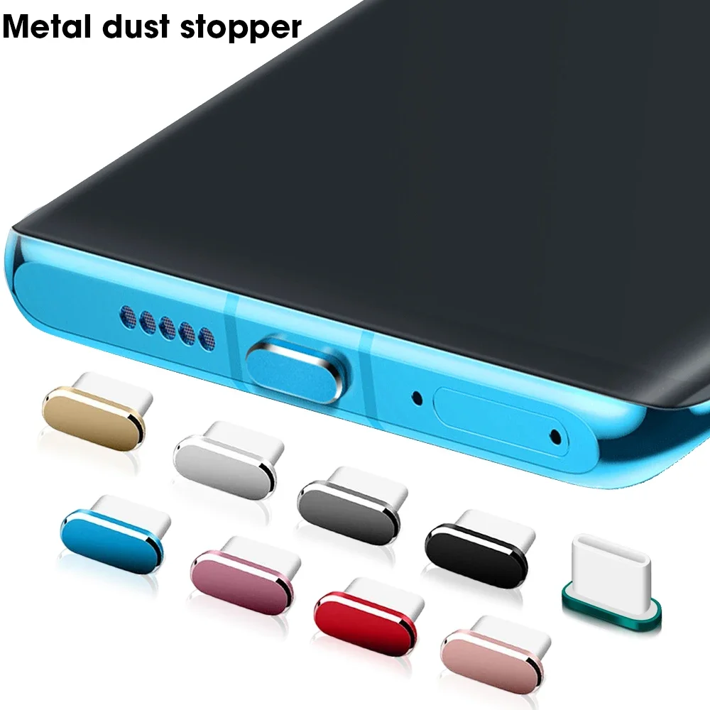 USB C Anti Dust Plugs Aluminum Alloy Type C Dust Covers Waterproof Cellphone Charging Port Protector Cap for Samsung Xiaomi