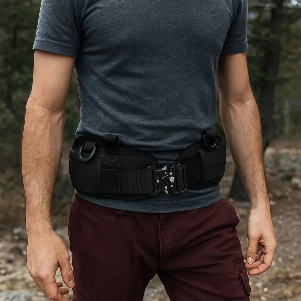 Adjustable Men's Waist Belt Breathable Wear-resistant Outdoor Belt Durable Oxford Multi-Function Belt Rock Climbing