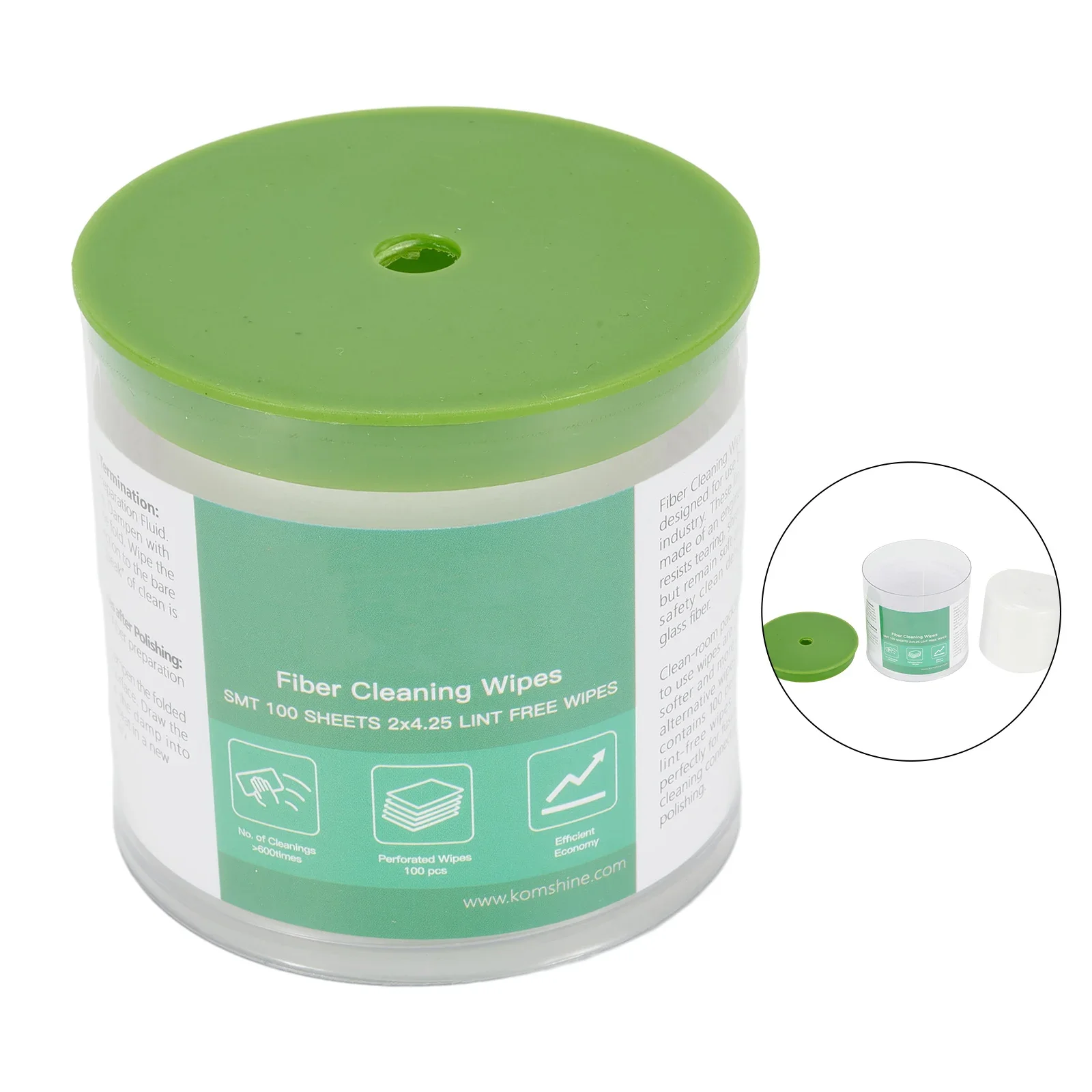 مناديل تنظيف الألياف الضوئية Komshine FOCW وقت نظيف أكثر من 600+ تصميم محمول قابل للسحب يجنب التلوث المتقاطع #3