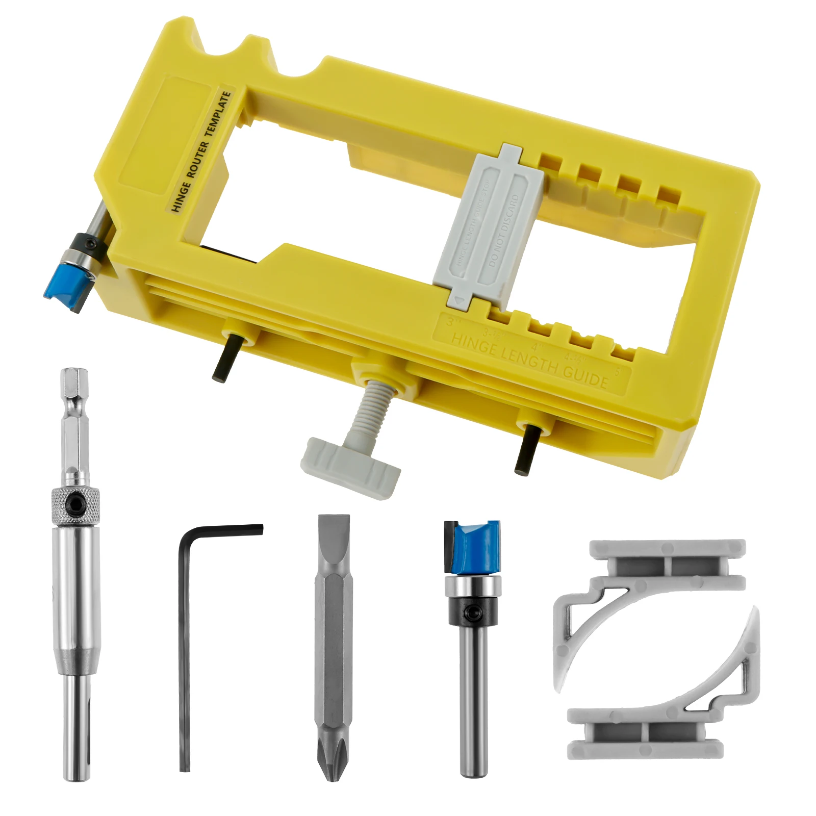 

Door Hinge Mortise Jig Kit Sturdy Door Hinge Router Template Cabinet Mounting Jig Mortiser Tool Door Hinge Installation Kit