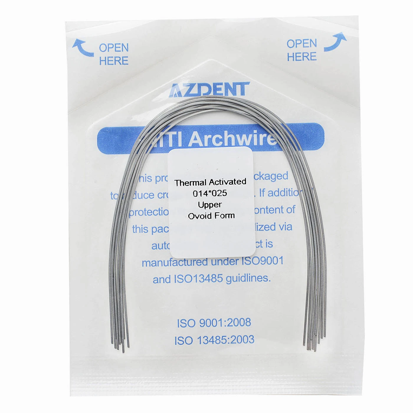 5 Packungen AZDENT Dental Kieferorthopädische Niti-Wärme-wärmeaktivierte Bogendrähte, rund, rechteckig, eiförmige Form, 10 Stück/Packung, Zahnmedizin – Detail 2