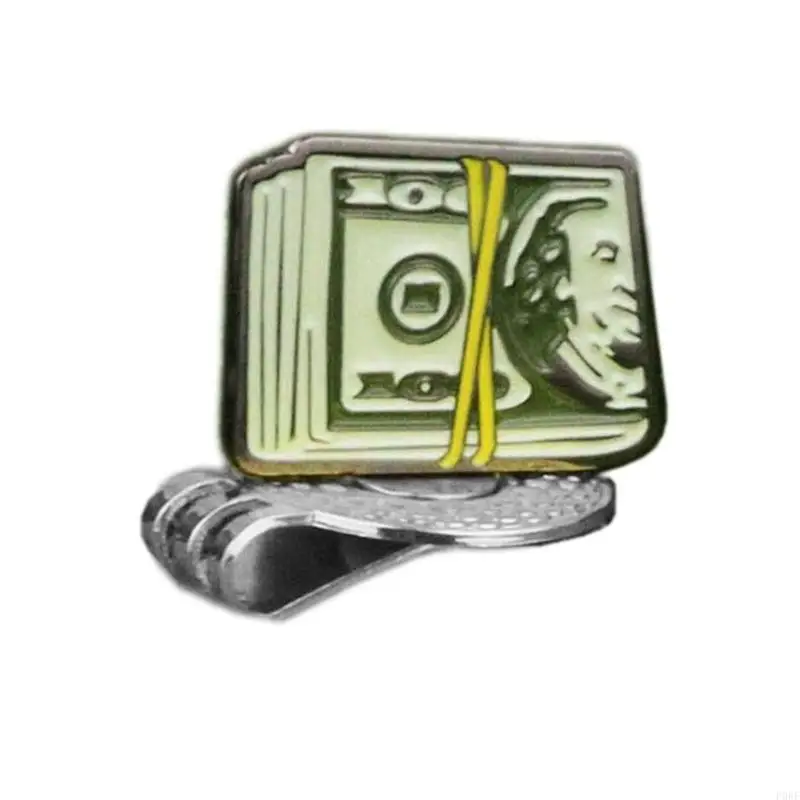 P0RF Golf Putting Alignment Aiming Clip Dollar Bill Metal Hat Clip