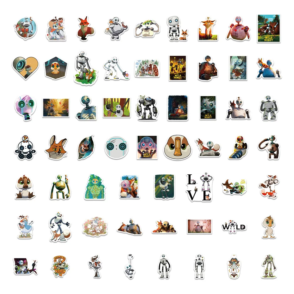 10/30/50PCS New The Wild Robot Cartoon Animated Movie Stickers Decorative Pencil Box Scooter Waterproof Decal Children's Toys - Image 6