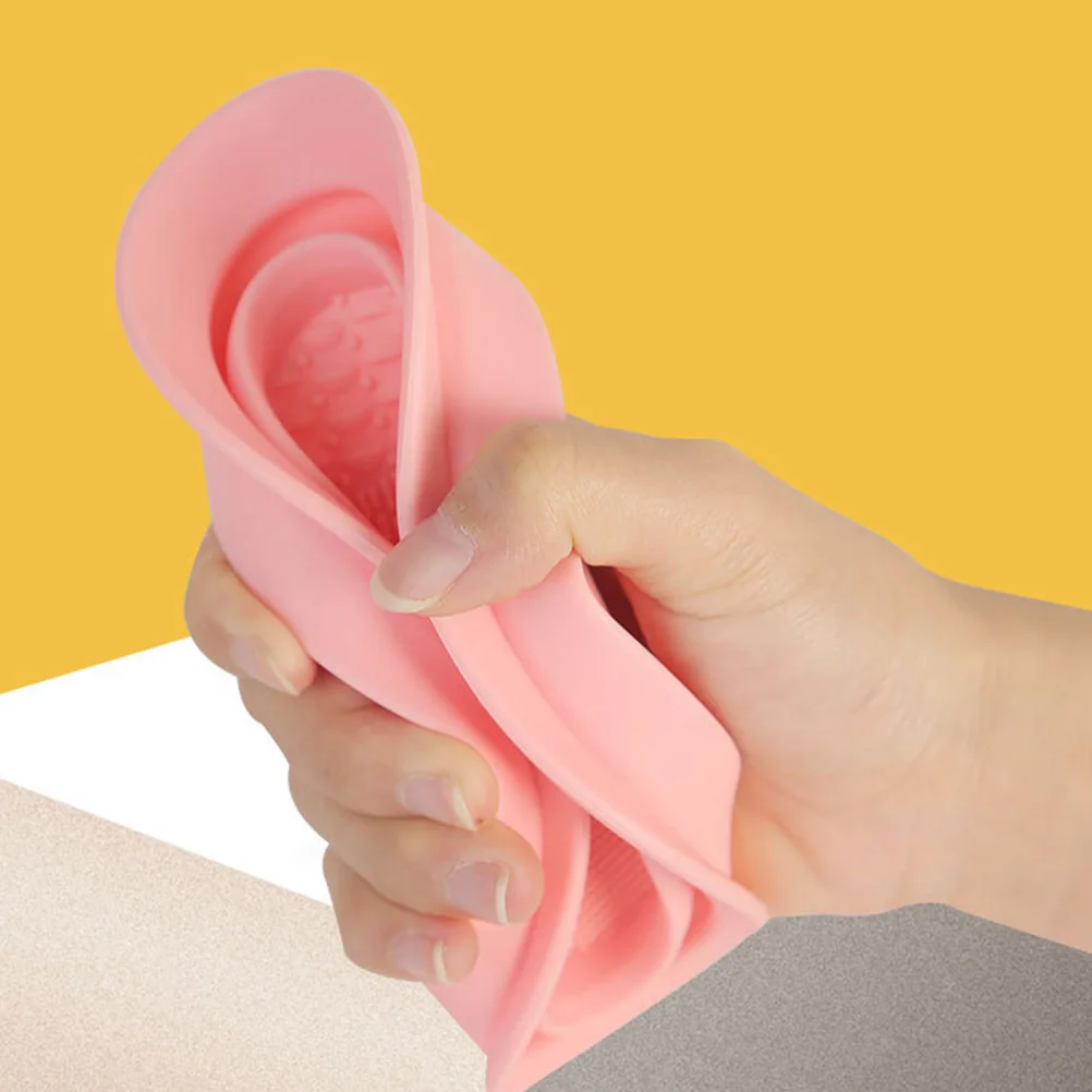 

2pcs Foldable Silicone Makeup Brush Cleaner Creative Cleaning Pad Premium Washer Tool Beauty Salon Home Use Scrubber Mat