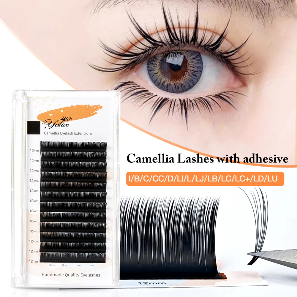 Yelix Camellia Wimpernverlängerung, natürliche weiche Volumen-Wimpernverlängerung, Camellia Blooming Wimpern, einzelne Wimpern