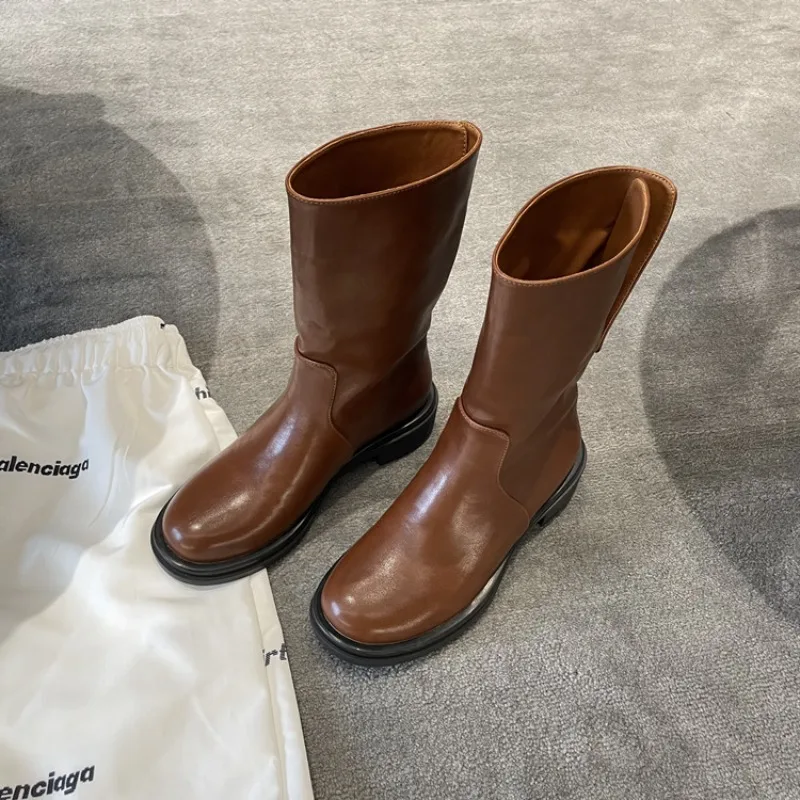 

Fashion Womens Shoes Luxury Genuine Leather Knight Boots for Woman New Korean Version Knee High Boots Designer Shoes Botas Mujer