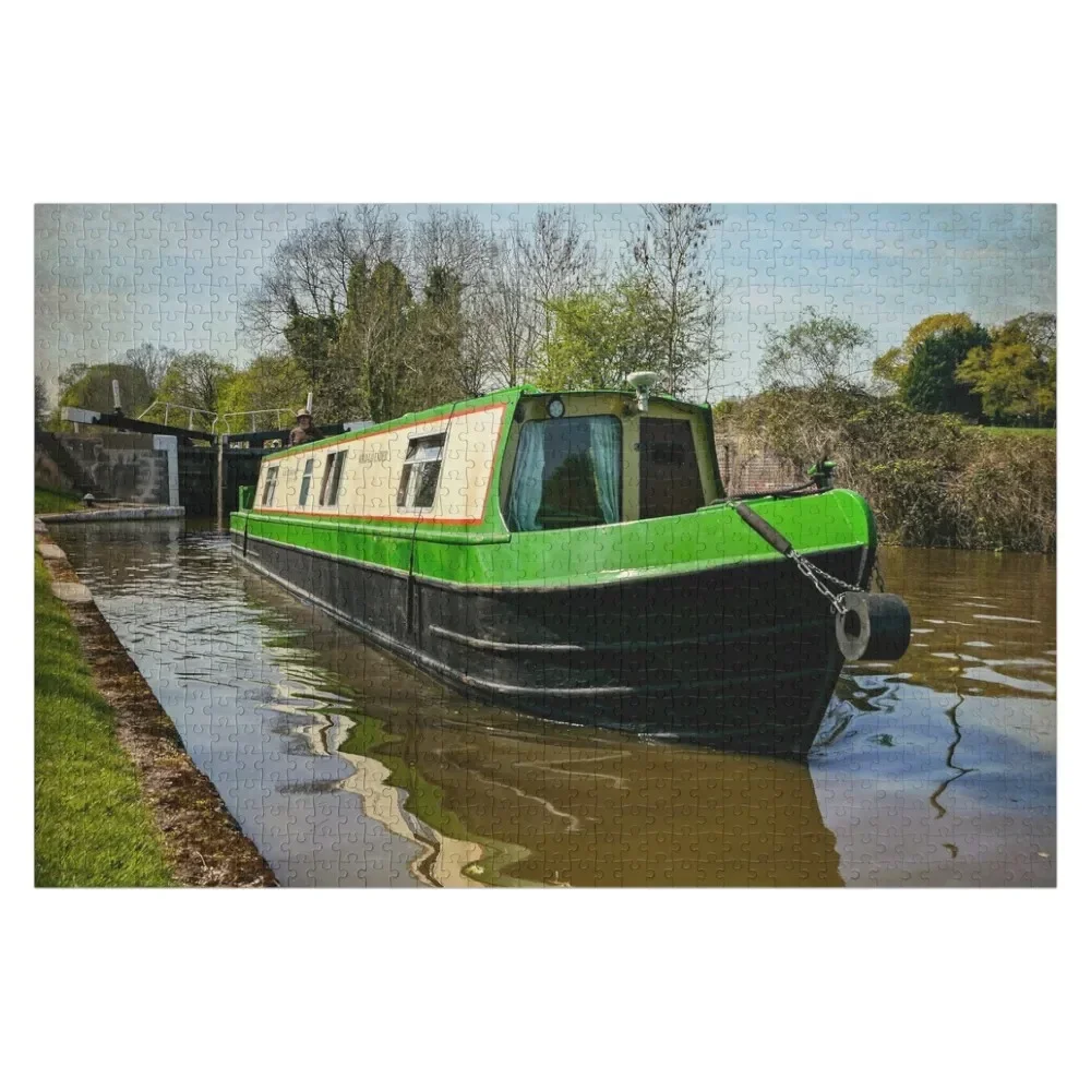 

Canal boat exits lock Jigsaw Puzzle Custom Child Baby Toy Personalize Puzzle