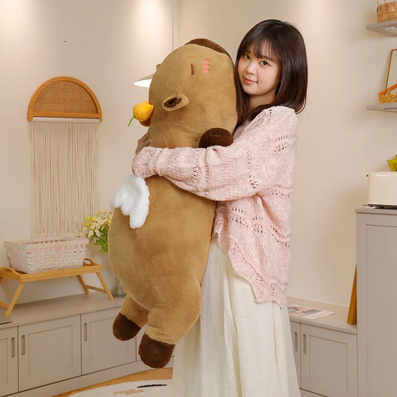 60/80/100cm Large Long Cute Creative Capybara Plush Toys Soft Stuffed Animal Baby Sleeping Hug Pillow Sofa Cushion for Kids Gift
