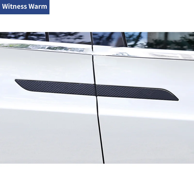 For Tesla MODEL X 16-24 Accessories Real Carbon Fiber Door Handle Cover Frame Sticker Exterior Trim Bodykit