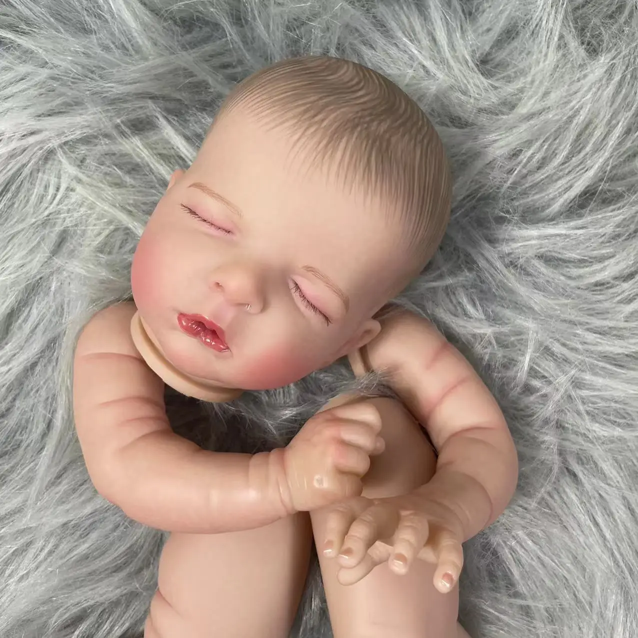 20Inch Already Painted Reborn Doll Kit Luisa 3D Skin Visible Veins Rooted Eyelash Unassembled DIY Mold Handmade Toy Doll Parts