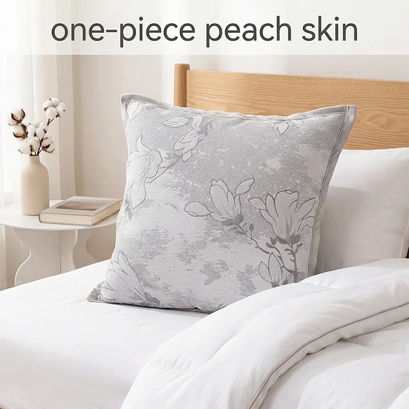 

Peach Skin Floral Cushion Cover Soft Throw Pillow Case Minimalist Sofa Bed Living Room Bedroom Home Decor Decorative Pillowcases